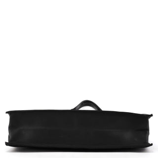 002 1053 Black Leather Drawstring Tote Bag