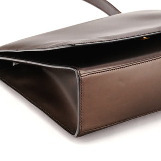 001 2058 Brown Leather Frame Shoulder Bag