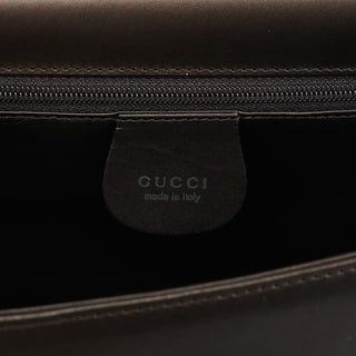 001 2058 Brown Leather Frame Shoulder Bag