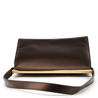 001 2058 Brown Leather Frame Shoulder Bag