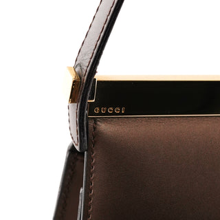 001 2058 Brown Leather Frame Shoulder Bag
