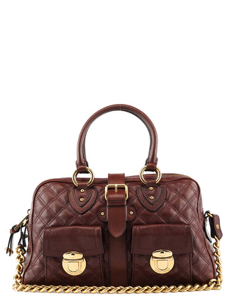 Burgundy Quilted Leather Venetia Tote Bag