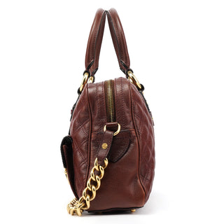 Burgundy Quilted Leather Venetia Tote Bag