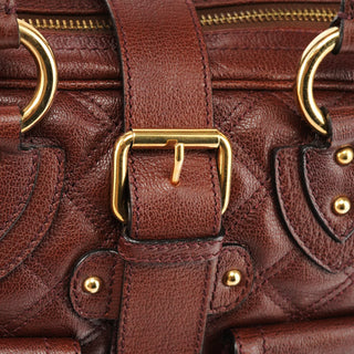 Burgundy Quilted Leather Venetia Tote Bag