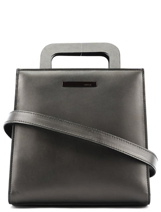001 1434 Anthracite Leather Square 2-Way Tote Bag