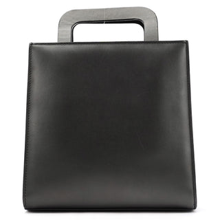 001 1434 Anthracite Leather Square 2-Way Tote Bag