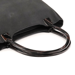 1998 Anthracite Suede Resin Handle Tote Bag