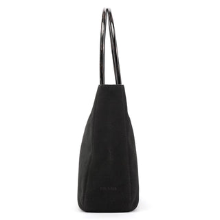 1998 Anthracite Suede Resin Handle Tote Bag