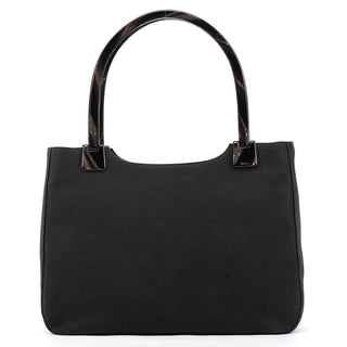 1998 Anthracite Suede Resin Handle Tote Bag