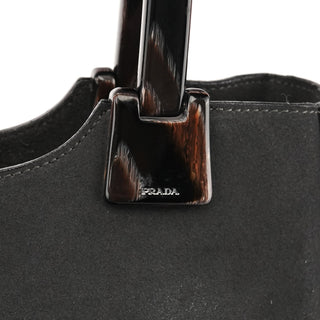 1998 Anthracite Suede Resin Handle Tote Bag