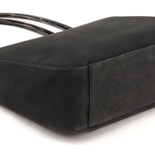 1998 Anthracite Suede Resin Handle Tote Bag