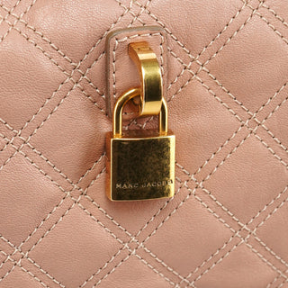 Pink Quilted Leather Bowling Bag