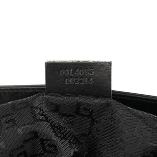 001 4083 Black Leather Jackie Tote Bag