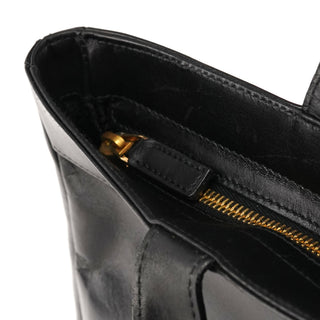 001 4083 Black Leather Jackie Tote Bag