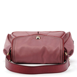 Pink Nylon Leather Flap Shoulder Bag