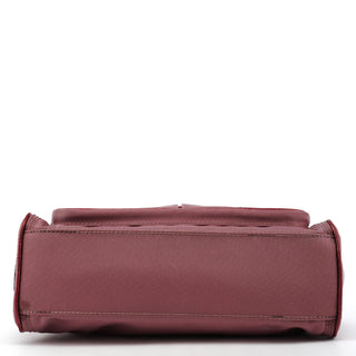 Pink Nylon Leather Flap Shoulder Bag