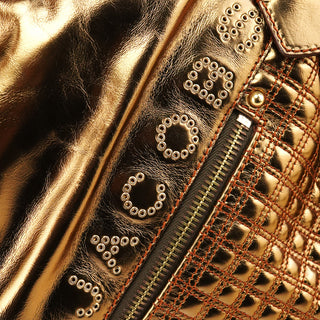 Bronze Metallic Leather Irina Tote Bag