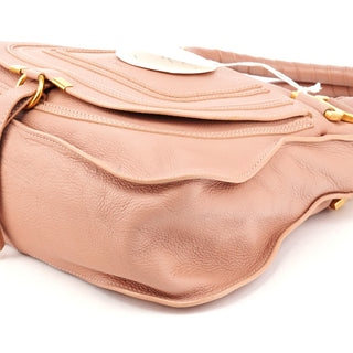 Pink Pebbled Leather Marcie Shoulder Bag