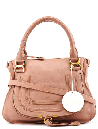 Pink Pebbled Leather Marcie Shoulder Bag