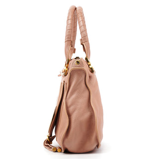 Pink Pebbled Leather Marcie Shoulder Bag