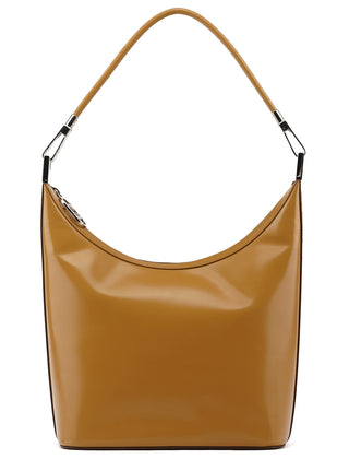 001 3814 Tan Leather Hobo Shoulder Bag