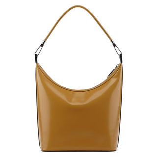 001 3814 Tan Leather Hobo Shoulder Bag