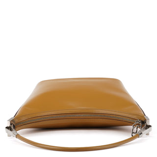 001 3814 Tan Leather Hobo Shoulder Bag