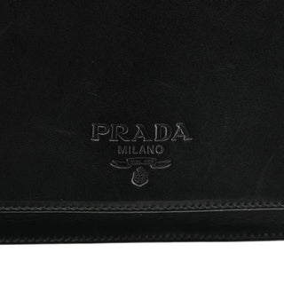 Black Vitello Leather Flap Shoulder Bag