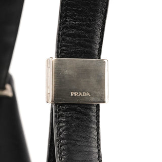 Black Vitello Leather Flap Shoulder Bag