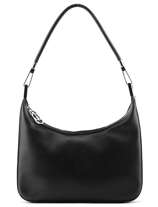 001 3312 Black Calfskin Hobo Shoulder Bag