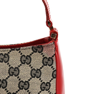 001 4152 Beige Red GG Canvas Shoulder Bag