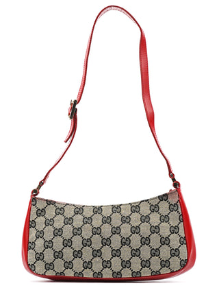 001 4152 Beige Red GG Canvas Shoulder Bag