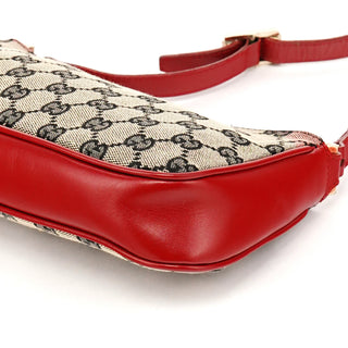 001 4152 Beige Red GG Canvas Shoulder Bag