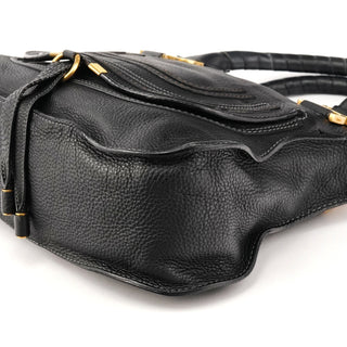 Black Pebbled Leather Marcie 2-Way Bag