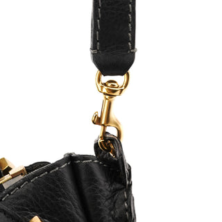 Black Pebbled Leather Marcie 2-Way Bag