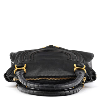 Black Pebbled Leather Marcie 2-Way Bag