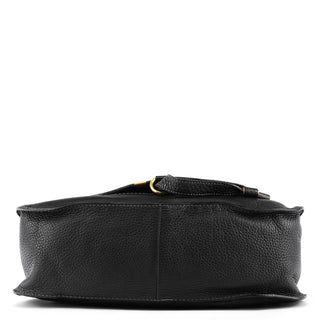 Black Pebbled Leather Marcie 2-Way Bag