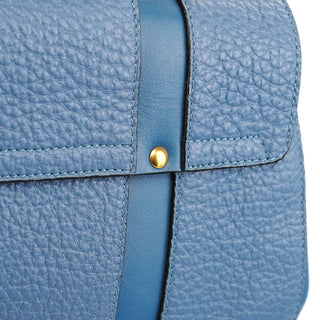 Blue Pebbled Leather 2-Way Bag