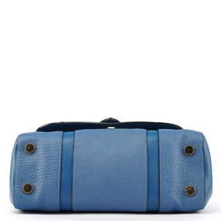 Blue Pebbled Leather 2-Way Bag