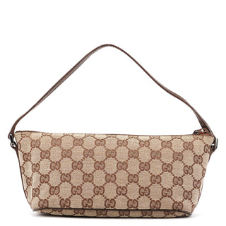07198 Beige Brown GG Boat Pochette