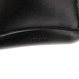 B9423 Grey Black Wool Leather Sport Tote Bag