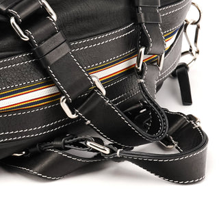 Black Calfskin Patsy Boston Bowling Bag
