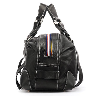 Black Calfskin Patsy Boston Bowling Bag