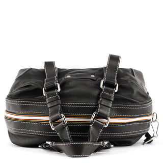 Black Calfskin Patsy Boston Bowling Bag