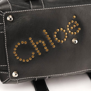 Black Calfskin Patsy Boston Bowling Bag