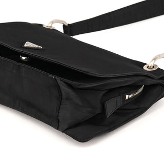 B6542 Black Tessuto Metallo Nylon Shoulder Bag