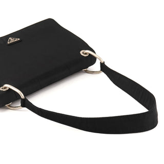 B6542 Black Tessuto Metallo Nylon Shoulder Bag