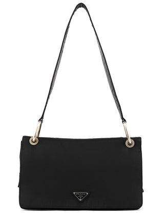 B6542 Black Tessuto Metallo Nylon Shoulder Bag