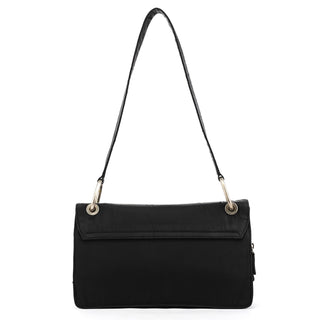 B6542 Black Tessuto Metallo Nylon Shoulder Bag