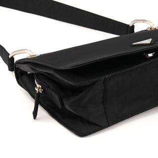 B6542 Black Tessuto Metallo Nylon Shoulder Bag